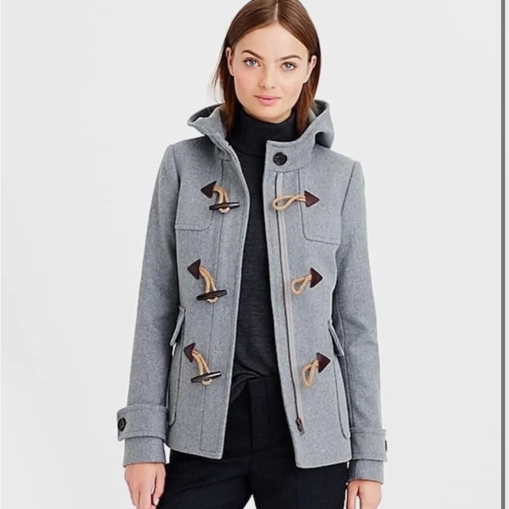 JCREW Melton Wool zipper coat w/ Toggle Buttons